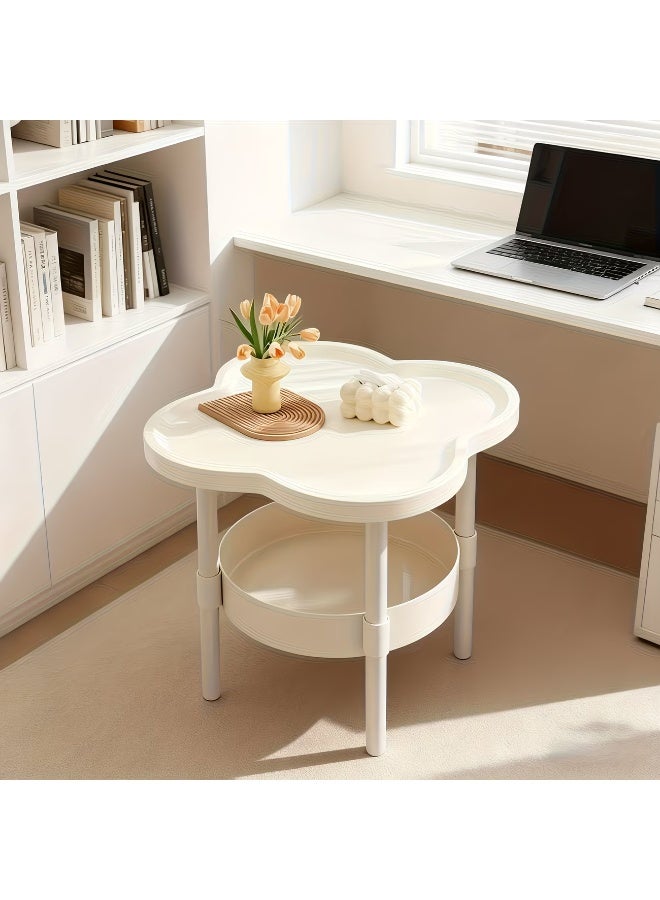 DubaiGallery Elegant Two-Tier Side Table with Tray Top Design, Stable Metal Frame, Compact and Durable End Table for Sofa Side, Bedside, Reading Area or Home Decoration - Image 4